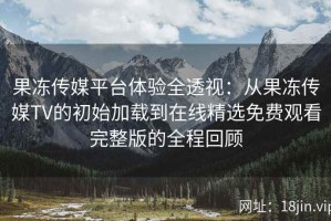 果冻传媒平台体验全透视：从果冻传媒TV的初始加载到在线精选免费观看完整版的全程回顾