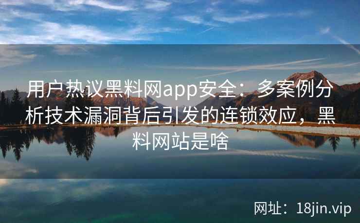 用户热议黑料网app安全：多案例分析技术漏洞背后引发的连锁效应，黑料网站是啥