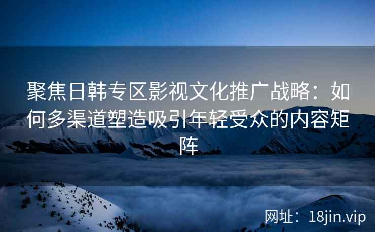 聚焦日韩专区影视文化推广战略：如何多渠道塑造吸引年轻受众的内容矩阵