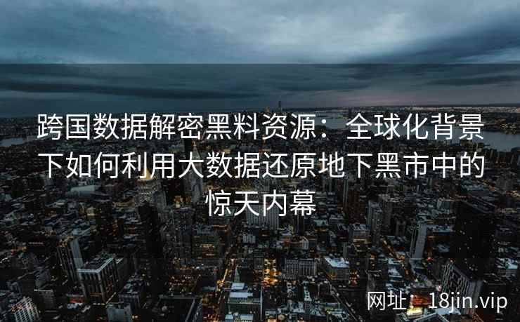 跨国数据解密黑料资源：全球化背景下如何利用大数据还原地下黑市中的惊天内幕